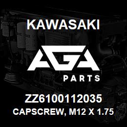 ZZ6100112035 Kawasaki CAPSCREW, M12 X 1.75 X 35 HEX | AGA Parts