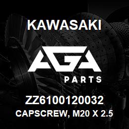 ZZ6100120032 Kawasaki CAPSCREW, M20 X 2.5 X 35 HEX | AGA Parts