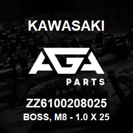 ZZ6100208025 Kawasaki BOSS, M8 - 1.0 X 25 HHCS 8.8 | AGA Parts