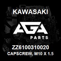 ZZ6100310020 Kawasaki CAPSCREW, M10 X 1.5 X 20 HEX | AGA Parts