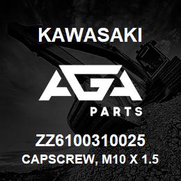 ZZ6100310025 Kawasaki CAPSCREW, M10 X 1.5 X 25 115Z7 | AGA Parts