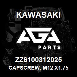 ZZ6100312025 Kawasaki CAPSCREW, M12 X1.75 X 25 | AGA Parts