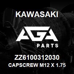 ZZ6100312030 Kawasaki CAPSCREW M12 X 1.75 X 30 115Z7 | AGA Parts