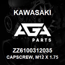 ZZ6100312035 Kawasaki CAPSCREW, M12 X 1.75 X 35 HEX | AGA Parts