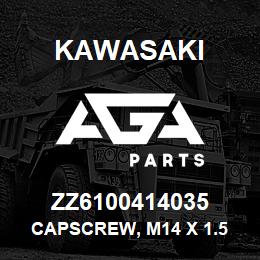 ZZ6100414035 Kawasaki CAPSCREW, M14 X 1.5 X 35 HEX | AGA Parts