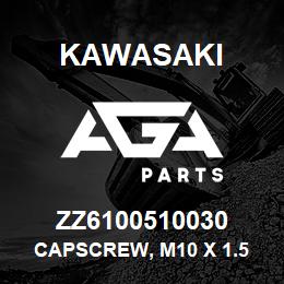 ZZ6100510030 Kawasaki CAPSCREW, M10 X 1.5 X 30 HEX | AGA Parts