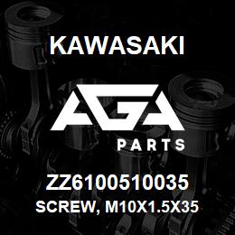 ZZ6100510035 Kawasaki SCREW, M10X1.5X35 | AGA Parts