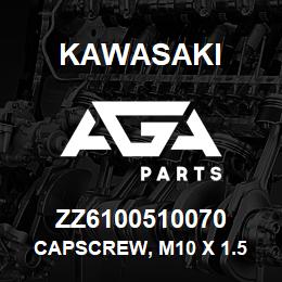 ZZ6100510070 Kawasaki CAPSCREW, M10 X 1.5 X 70 HEX | AGA Parts