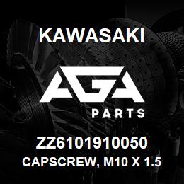 ZZ6101910050 Kawasaki CAPSCREW, M10 X 1.5 X 50 HEX | AGA Parts