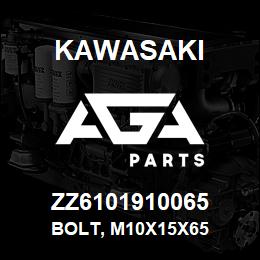 ZZ6101910065 Kawasaki BOLT, M10X15X65 | AGA Parts