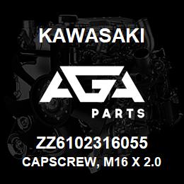 ZZ6102316055 Kawasaki CAPSCREW, M16 X 2.0 X 55 HEX | AGA Parts