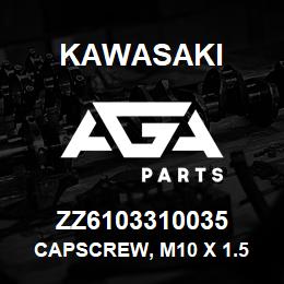 ZZ6103310035 Kawasaki CAPSCREW, M10 X 1.5 X 35 HEX | AGA Parts