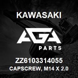 ZZ6103314055 Kawasaki CAPSCREW, M14 X 2.0 X 55 HEX | AGA Parts