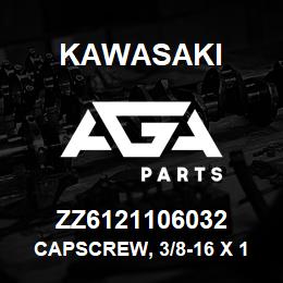 ZZ6121106032 Kawasaki CAPSCREW, 3/8-16 X 1-1/4 HEX | AGA Parts