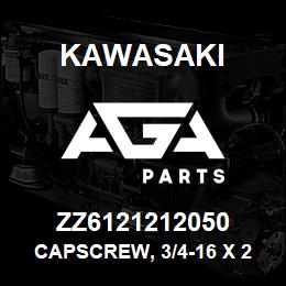 ZZ6121212050 Kawasaki CAPSCREW, 3/4-16 X 2 HEX GRD 8 | AGA Parts