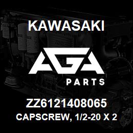 ZZ6121408065 Kawasaki CAPSCREW, 1/2-20 X 2-1/2 HEX | AGA Parts