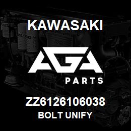 ZZ6126106038 Kawasaki BOLT UNIFY | AGA Parts