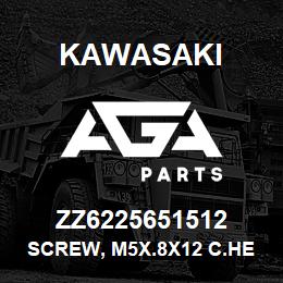 ZZ6225651512 Kawasaki SCREW, M5X.8X12 C.HEES HD PHIL | AGA Parts