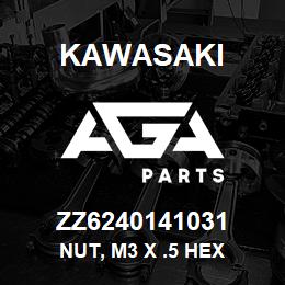 ZZ6240141031 Kawasaki NUT, M3 X .5 HEX | AGA Parts