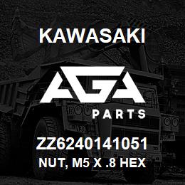 ZZ6240141051 Kawasaki NUT, M5 X .8 HEX | AGA Parts