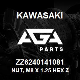 ZZ6240141081 Kawasaki NUT, M8 X 1.25 HEX ZINC | AGA Parts