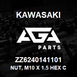 ZZ6240141101 Kawasaki NUT, M10 X 1.5 HEX CL8 ZINC | AGA Parts