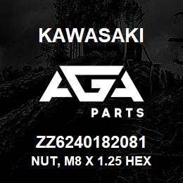 ZZ6240182081 Kawasaki NUT, M8 X 1.25 HEX | AGA Parts