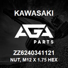 ZZ6240341121 Kawasaki NUT, M12 X 1.75 HEX JAM ZINC | AGA Parts