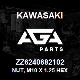 ZZ6240682102 Kawasaki NUT, M10 X 1.25 HEX CL8 | AGA Parts