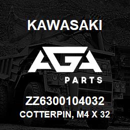 ZZ6300104032 Kawasaki COTTERPIN, M4 X 32 | AGA Parts