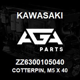 ZZ6300105040 Kawasaki COTTERPIN, M5 X 40 | AGA Parts