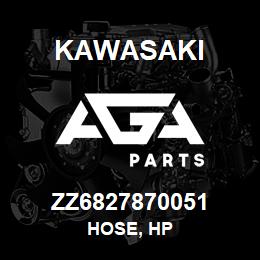 ZZ6827870051 Kawasaki HOSE, HP | AGA Parts