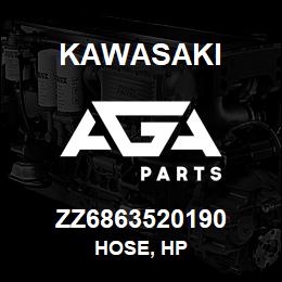 ZZ6863520190 Kawasaki HOSE, HP | AGA Parts