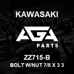 ZZ715-B Kawasaki BOLT W/NUT 7/8 X 3 3/4 | AGA Parts