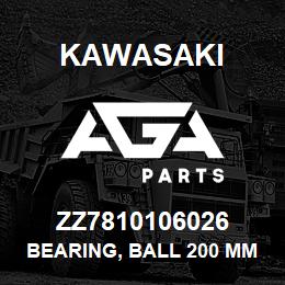 ZZ7810106026 Kawasaki BEARING, BALL 200 MM. | AGA Parts