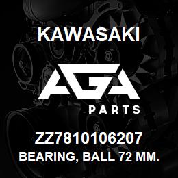 ZZ7810106207 Kawasaki BEARING, BALL 72 MM. | AGA Parts