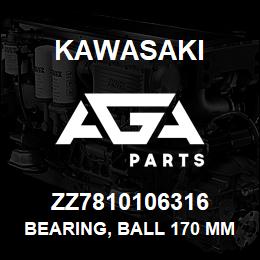 ZZ7810106316 Kawasaki BEARING, BALL 170 MM. | AGA Parts