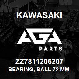 ZZ7811206207 Kawasaki BEARING, BALL 72 MM. | AGA Parts