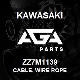 ZZ7M1139 Kawasaki CABLE, WIRE ROPE | AGA Parts