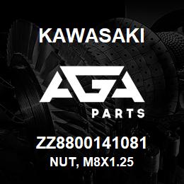 ZZ8800141081 Kawasaki NUT, M8X1.25 | AGA Parts