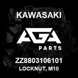 ZZ8803106101 Kawasaki LOCKNUT, M10 | AGA Parts