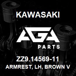 ZZ9.14569-11 Kawasaki ARMREST, LH, BROWN VINYL | AGA Parts