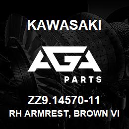 ZZ9.14570-11 Kawasaki RH ARMREST, BROWN VINYL | AGA Parts