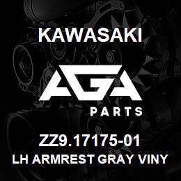 ZZ9.17175-01 Kawasaki LH ARMREST GRAY VINYL | AGA Parts