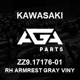 ZZ9.17176-01 Kawasaki RH ARMREST GRAY VINYL | AGA Parts