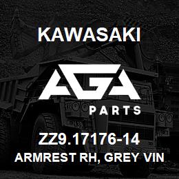 ZZ9.17176-14 Kawasaki ARMREST RH, GREY VINYL | AGA Parts