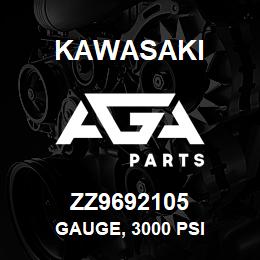 ZZ9692105 Kawasaki GAUGE, 3000 PSI | AGA Parts