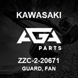 ZZC-2-20671 Kawasaki GUARD, FAN | AGA Parts