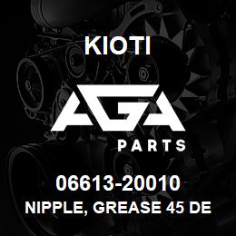 06613-20010 Kioti NIPPLE, GREASE 45 DEGREE V | AGA Parts