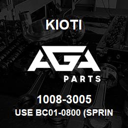 1008-3005 Kioti USE BC01-0800 (SPRING PIN-NOW CONTROL VALVE ASS'Y) 04/05 | AGA Parts